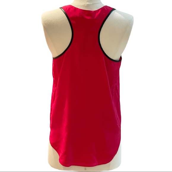 ARMANI EXCHANGE | Faux Leather Trim Silk Top - Picture 4 of 8